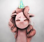  equine eyes_closed female friendship_is_magic hair horse jcharlesmachiavelli mammal my_little_pony party_hat pink_hair pinkie_pie_(mlp) pony portrait realistic solo tears 