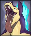  2019 absurd_res ambiguous_gender anthro big_tongue blue_eyes blue_fire digital_media_(artwork) drooling excessive_saliva finalroar fire fur gaping_mouth half-closed_eyes hi_res long_tongue mouth_shot multicolored_fur nintendo open_mouth pink_tongue pok&eacute;mon pok&eacute;mon_(species) purple_fur saliva saliva_string sharp_teeth simple_background solo tan_fur teeth throat tongue tongue_out two_tone_fur tycho_(fisk) typhlosion video_games wide_tongue 