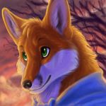  ambiguous_gender autumnsunrise canine fox green_eyes mammal outside solo 