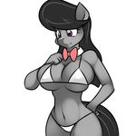  anthro anthrofied big_breasts bikini black_hair bow_tie breasts equine female friendship_is_magic hair horse kloudmutt mammal my_little_pony navel octavia_(mlp) pony purple_eyes solo standing swimsuit 