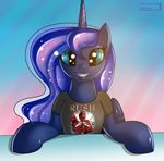  blue_eyes blue_fur blue_hair clothing equine female feral friendship_is_magic fur hair horn horse long_hair looking_at_viewer mammal my_little_pony open_mouth pony princess_luna_(mlp) royalty rush rush_(band) shirt skyline19 smile solo teeth text winged_unicorn wings 