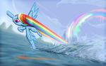  blue_fur cloud clouds cutie_mark equine female feral flying friendship_is_magic fur hair hi_res horse i-am-knot looking_down mammal mountain multi-colored_hair my_little_pony pegasus pony purple_eyes rainbow_dash_(mlp) rainbow_hair sea smile solo water wave waves wings 