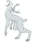  antlers cervine deer horn leverpuller male mammal nude sketch solo 