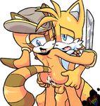  amuzoreh anthro anus balls blue_eyes canine duo erection female fox hair hat male mammal marine_the_raccoon miles_prower nude orange_hair penetration penis pussy raccoon sega sex smile sonic_(series) straight sword vaginal vaginal_penetration weapon young 