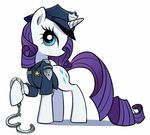  blue_eyes clothing cutie_mark equine female feral friendship_is_magic fur gsphere hair handcuffs hat horn horse long_hair mammal my_little_pony plain_background police pony purple_hair rarity_(mlp) shackles shirt smile solo unicorn white_background white_fur 