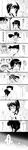  2girls absurdres admiral_(kantai_collection) bangs blunt_bangs blush braid comic greyscale highres kantai_collection kitakami_(kantai_collection) komi_zumiko long_hair long_image monochrome multiple_girls ooi_(kantai_collection) pleated_skirt school_uniform serafuku skirt tall_image tears translated 