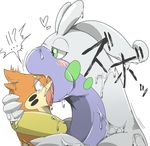  &#65291;&#945; &lt;3 blush buizel dragon drooling duo fear fur goo goodra green_eyes japanese_text nintendo orange_fur plus-alpha pok&#233;mon pok&eacute;mon saliva size_difference slug text tongue translated unwilling video_games vorarephilia vore wide_eyed 