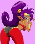  ass bent_over capcom dark_skin jewelry lots_of_jewelry pepipopo purple_hair shantae shantae_(character) wayforward 