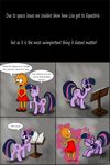  book child clothed clothing comic crossover dialog duo english_text equine female friendship_is_magic horse human lisa_simpson magic mammal my_little_pony pearl pony pussy skirt text the_simpsons tkc twilight_sparkle_(mlp) young 