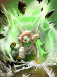  chesnaught fist fur green_eyes green_skin keinhangia looking_away male nintendo pok&#233;mon pok&eacute;mon power rocks solo spikes video_games white_fur 