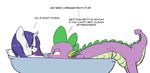  bath blush dragon duo equine female feral friendship_is_magic hair horn horse male mammal my_little_pony pia-sama pony rarity_(mlp) siansaar size_difference spike_(mlp) standing unicorn water 