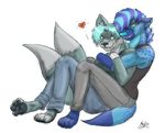  breasts canine clothing couple cuddling duo female fenni fluff fluffy_tail frozen_over hindpaw hyena jeans love male mammal multiple_tails paws romantic sexyspots shirt smile smiles spots spotted spotted_hyena tails tank_top wolf 