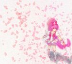  boots bow cherry_blossoms cure_blossom flower from_above hair_bow hanasaki_tsubomi heartcatch_precure! high_ponytail knee_boots long_hair najisa no_choker petals pink_bow pink_eyes pink_hair precure shadow short_sleeves solo very_long_hair wrist_cuffs 