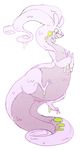  glaux goo goodra line_art mischievous nintendo plain_background pok&#233;mon pok&eacute;mon slug smile solo video_games 