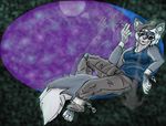  beatnik breasts canine cigarette clothing cloud eyewear female fenni fenrir fenris foot_paws frozen_over handpaws hands hat hindpaw hipster invalid_tag jeans mammal paws reflection shackles shirt smoke smoking solo stars sunglasses tank_top window wolf 