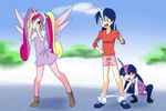  blush child clothing crouching drantyno dress female friendship_is_magic hair horn human humanized laugh long_hair male mammal my_little_pony not_furry open_mouth panties pants princess_cadance_(mlp) shining_armor_(mlp) smile twilight_sparkle_(mlp) underwear wings young 