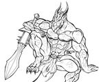  8-pack abs action anthro battle beef beefcake biceps big big_muscles blackclaw bulk chest claws clothing dragon fight fighter hindpaw horn huge invalid_color invalid_tag loincloth looking_at_viewer male musclefur musclegod124 muscles paws pecs plain_background pose ready red_eyes ripped scales smile solo sword teeth toes toned topless varanis varanis_blackclaw vectarr vein weapon 