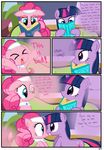  blue_eyes book comic cute dialog duo english_text equine eye_contact female friendship_is_magic hair headband horn horse mammal multi-colored_hair my_little_pony pink_hair pinkie_pie_(mlp) pony purple_eyes pyruvate reading spa text twilight_sparkle_(mlp) unicorn 