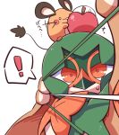  ! 2018 apple decidueye dedenne duo food fruit japanese_text nettsuu nintendo pok&eacute;mon pok&eacute;mon_(species) simple_background text video_games 