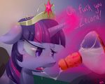  crown cum cum_on_face cum_on_lips dialog english_text equine female feral friendship_is_magic fur hair horn horse magic mammal my_little_pony outside pony purple_eyes purple_fur purple_hair solo surgicalarts text tongue twilight_sparkle_(mlp) 