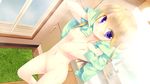  blonde_hair breasts censored game_cg gangsta_republica miyasu_risa nipples nude purple_eyes tokimori_nozomi towel wet whitesoft 