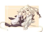  animal_ears blonde_hair blush cat_ears copyright_request multiple_girls satomi tail thighhighs 