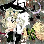  blonde_hair blue_eyes broom hat highres kirisame_marisa legs long_hair saya_(sayaya) solo touhou witch witch_hat 