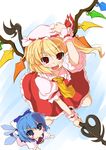  bangs cirno fangs flandre_scarlet ko-chin looking_at_viewer multiple_girls touhou 