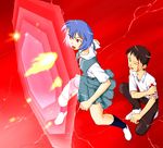  1boy 1girl at_field ayanami_rei blood ikari_shinji injury neon_genesis_evangelion 