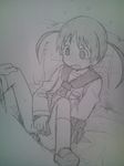  1girl blush clothed_sex lying monochrome nichijou oekaki on_back open_mouth penis pov pussy school_uniform sex shoes short_hair sketch skirt socks solo_focus spread_legs sweat tachibana_mihoshi tears tomu_(tomubobu) tomubobu traditional_media twintails uncensored 