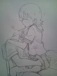  1girl aioi_yuuko ass ass_grab blush clothed_sex eyes_closed kiss monochrome nichijou oekaki school_uniform sex short_hair sitting sketch solo_focus straddle straddling sweat tears tomu_(tomubobu) tomubobu traditional_media 