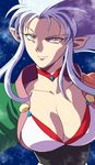  bad_id bad_pixiv_id blue_hair breasts buuo_(mido) cleavage large_breasts ryouko_(tenchi_muyou!) solo spiked_hair tenchi_muyou! yellow_eyes 