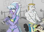  abs anthro anthrofied biceps blonde_hair blue_hair blush bra breasts brown_hair buckteeth bulk_biceps_(mlp) cleavage clothed clothing cloud_chaser_(mlp) drooling dumbbell equine eyewear female friendship_is_magic gizmo gizmo_(mlp) glasses gold group gym hair horse male mammal mohawk muscles my_little_pony nipples one_eye_closed panties pecs pegasus piercing pony roid_rage_(mlp) saliva shake_weight shake_weights shorts strangerdanger sweat topless underwear weights white_hair wings 