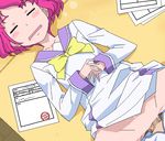  1girl blush censored clothed_sex dokidoki!_precure eyes_closed lying oekaki penis pink_hair precure pussy saliva school_uniform sex sharuru_(dokidoki!_precure) short_hair sleeping solo_focus spread_legs tomu_(tomubobu) tomubobu vaginal 