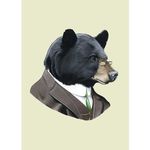  black_bear black_fur black_nose brown_eyes bust clothed clothing eyewear fur glasses mammal necktie plain_background ryan_berkley suit 