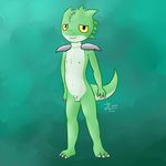  anthro balls cub cute lizard looking_at_viewer male nipples nude penis reptile scalie smile solo young zekromlover 