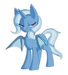  bat bat_pony bat_wings blue_fur cutie_mark equine female feral friendship_is_magic fur hair horn horse long_hair looking_at_viewer mammal my_little_pony plain_background pony purple_eyes slit_pupils smile solo trixie_(mlp) two_tone_hair white_background winged_unicorn wings 