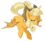  applejack_(mlp) bat bat_pony bat_wings blonde_hair cowboy_hat cutie_mark equine fangs female feral friendship_is_magic fur green_eyes hair hat horse long_hair looking_at_viewer mammal my_little_pony open_mouth orange_fur pegasus plain_background pony slit_pupils smile solo teeth tongue tongue_out white_background wings 