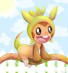  chespin cloud clouds feral happy lyeni nintendo pok&#233;mon pok&eacute;mon smile sun video_games 