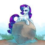  blue_eyes cutie_mark duo equine female feral friendship_is_magic fur hair half-closed_eyes horn horse katiramoon long_hair lying mammal my_little_pony on_front outside pony purple_hair rarity_(mlp) rock tom_(mlp) unicorn white_fur 