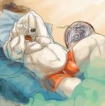  bulge chubby crimsonrabbit male mammal musclegut polar_bear solo underwear 
