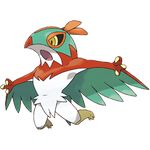  angry feathers hawlucha lowres nintendo no_humans official_art pokemon solo wings 