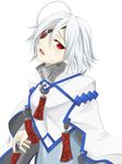  ahoge blazblue bodysuit crying crying_with_eyes_open esuto eyepatch highres md5_mismatch nu-13 red_eyes silver_hair tears 