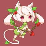  :o animal_ears arrow bow_(weapon) cat_ears cat_tail chibi cranberry hair_ornament heart long_hair mootor original pink_eyes pink_hair solo tail tail_ornament twintails weapon 
