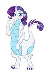  blush dragon equine female feral friendship_is_magic hair horn horse mammal my_little_pony pia-sama pony purple_hair rarity_(mlp) standing 