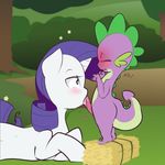  blush dragon duo equine erection female friendship_is_magic horn interspecies kryptchild licking male mammal my_little_pony nude oral oral_sex outside penis rarity_(mlp) sex size_difference spike_(mlp) standing straight tongue unicorn 
