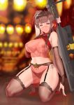  c.rabbit dsr-50_(girls_frontline) garter_belt girls_frontline gun heels lingerie nipples no_bra pantsu see_through stockings string_panties thighhighs 