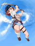  bad_id bad_pixiv_id brown_hair cosplay dual_wielding goggles grey_eyes head_mounted_display holding kyosu loose_socks misaka_imouto panties pantyshot parody school_uniform season_connection shingeki_no_kyojin short_hair socks solo striped striped_panties sword three-dimensional_maneuver_gear to_aru_kagaku_no_railgun to_aru_majutsu_no_index underwear weapon 