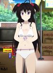  black_hair box building cloud day lamdimia_do_aximemor long_hair purple_eyes sky solo swimsuit television twintails yuusha_ni_narenakatta_ore_wa_shibushibu_shuushoku_wo_ketsui_shimashita. 