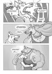 canine comic dialog dog furious gaping_maw gay hug male mammal meatier_shower muscles open_mouth scarf text 